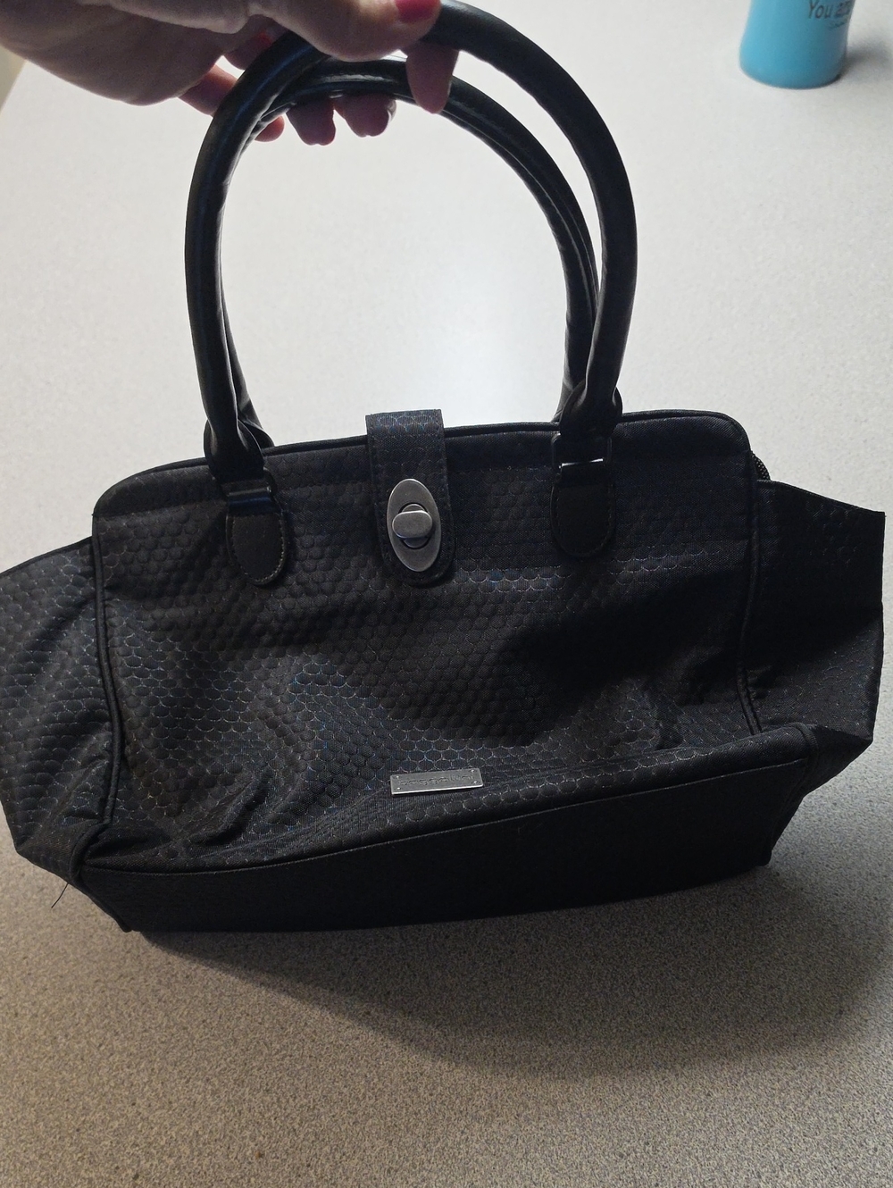 Baggallini Black Mini Satchel with Turn-Lock Accent